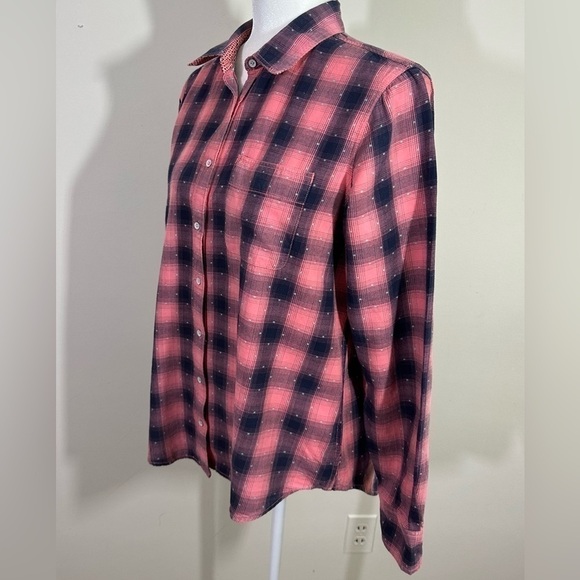 Stylus sz lg button down shirt in a blue and pink plaid - Picture 3 of 12